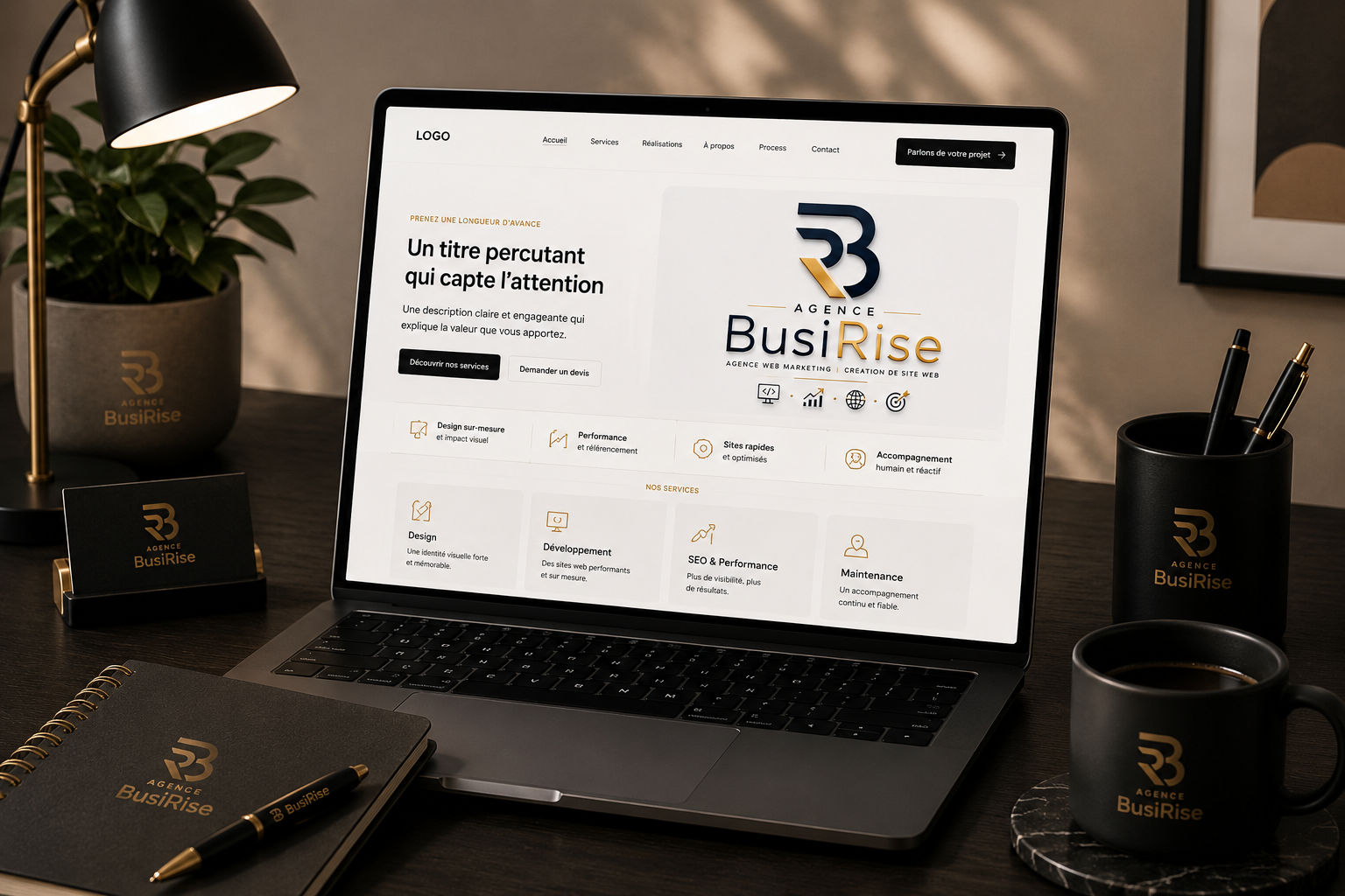 BusiRise mockup